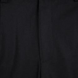 Pre Owned Emporio Armani Black Felt Zip Detail Pleated Trousers XXL