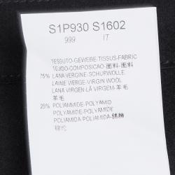 Pre Owned Emporio Armani Black Felt Zip Detail Pleated Trousers XXL