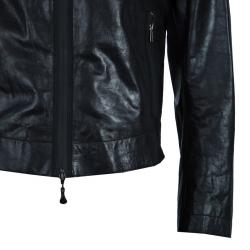 Pre Owned Emporio Armani Men's Crinkle Leather Jacket L