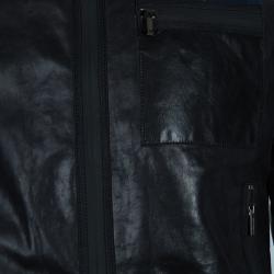 Pre Owned Emporio Armani Men's Crinkle Leather Jacket L