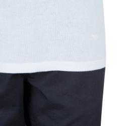 Pre Owned Emporio Armani White Perforated Colorblock Sweater L