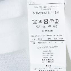 Pre Owned Emporio Armani White Perforated Colorblock Sweater L