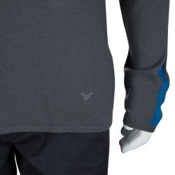 Pre Owned Emporio Armani Grey Zip Detail Polo Sweater L