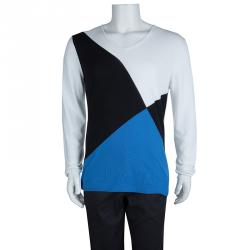 Pre Owned Emporio Armani Colorblock V-Neck Sweater XXL