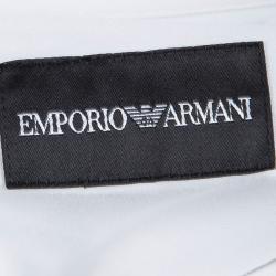 Pre Owned Emporio Armani Men's White Cotton Tailored Fit Shirt L