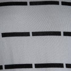 Pre Owned Emporio Armani Grey Wool Striped Sweater XL