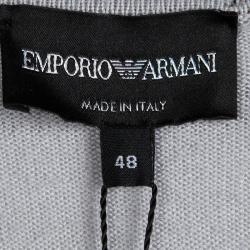 مملوكة مسبقًا Emporio Armani Grey Wool Geometric Pattern Sweater S