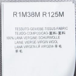 Pre Owned Emporio Armani Grey Wool Geometric Pattern Sweater M