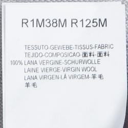 Pre Owned Emporio Armani Grey Wool Geometric Pattern Sweater M