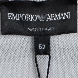 Pre Owned بلوفر أمبوريو أرماني صوف رصاصي نمط هندسي XL