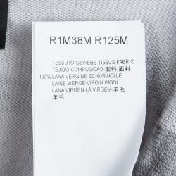 Pre Owned Emporio Armani Grey Wool Geometric Pattern Sweater XXL