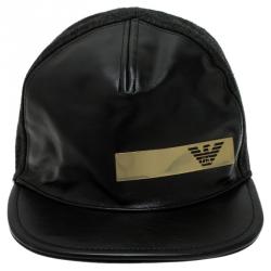 مملوكة مسبقًا قبعة بيسبول أمبوريو أرماني بوليستر رصاصي وأسود S