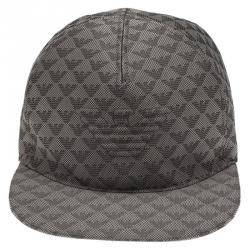 مملوكة مسبقًا Emporio Armani Grey Monogram Baseball Cap Size L