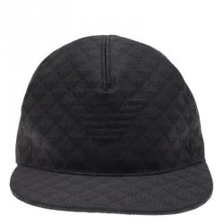 Pre Owned Emporio Armani Dark Grey Monogram Baseball Cap Size S