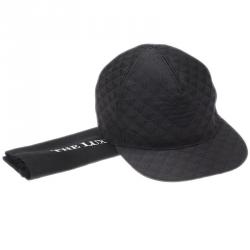 Pre Owned Emporio Armani Dark Grey Monogram Baseball Cap Size S