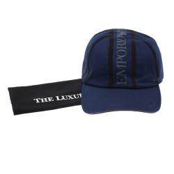 Pre Owned Emporio Armani Navy Blue Logo Baseball Cap Size L/XL