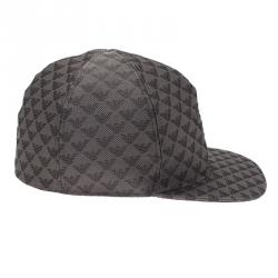 Pre Owned Emporio Armani Grey Monogram Baseball Cap Size M
