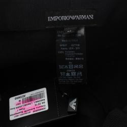 Pre Owned Emporio Armani Grey Monogram Baseball Cap Size M