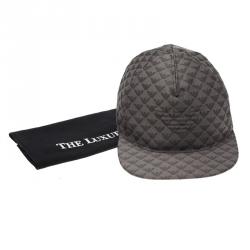 Pre Owned Emporio Armani Grey Monogram Baseball Cap Size M
