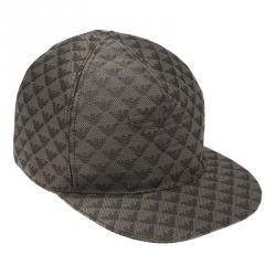 Pre Owned Emporio Armani Grey Monogram Baseball Cap Size S