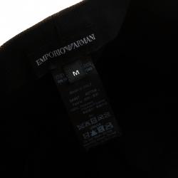 Pre Owned Emporio Armani Brown Monogram Logo Embroidered Baseball Cap M
