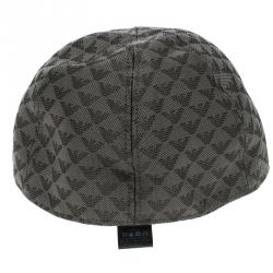 Pre Owned قبعة امبوريو أرماني بيزبول نقش شعار مونوغرامي رصاصية L