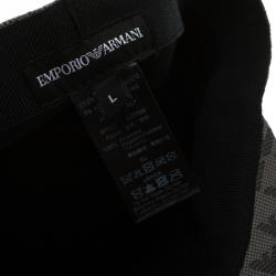 Pre Owned قبعة امبوريو أرماني بيزبول نقش شعار مونوغرامي رصاصية L