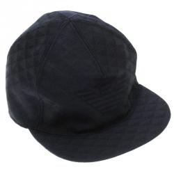 Pre Owned Emporio Armani Navy Blue Monogram Logo Embroidered Baseball Cap M