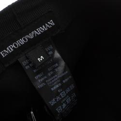 Pre Owned Emporio Armani Navy Blue Monogram Logo Embroidered Baseball Cap M