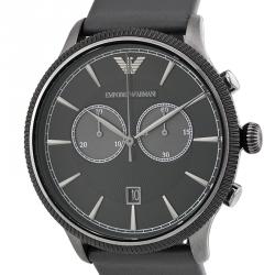 Pre Owned Emporio Armani Black Stainless Steel AR1794 men's Wristwatch 43MM