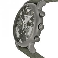 Pre Owned Emporio Armani Grey Stainless Steel AR1816 Men's Wristwatch 46MM