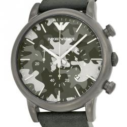 Pre Owned Emporio Armani Grey Stainless Steel AR1816 Men's Wristwatch 46MM