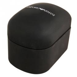 Pre Owned Emporio Armani Black Gold-Plated Stainless Steel AR1742 Men's Wristwatch 42MM