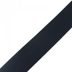 Pre Owned Emporio Armani Black Leather Eagle Buckle One Size Belt 