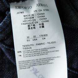 Pre Owned Emporio Armani Indigo Dark Wash Denim Straight Fit Jeans M