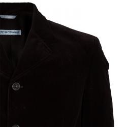 Pre Owned Emporio Armani Men's Brown Velvet Blazer L