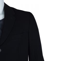 Pre Owned Emporio Armani Black Fleece Wool Blazer M