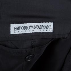 Pre Owned Emporio Armani Black Fleece Wool Blazer M