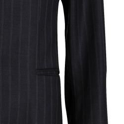 Pre Owned Emporio Armani Charcoal Grey Striped Wool Suit L