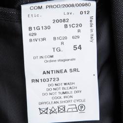 Pre Owned Emporio Armani Charcoal Grey Striped Wool Suit L