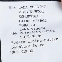 Pre Owned Emporio Armani Charcoal Grey Striped Wool Suit L