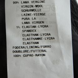 Pre Owned جاكيت امبوريو أرماني بقصة أيه لاين وزرين صوف أسود منقوش S