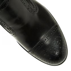 Pre Owned Emporio Armani Black Leather Brogue Slip-On Shoes Size 42.5