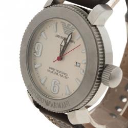 Emporio Armani Silver Stainless Steel AR-5833 Men's Wristwatch 50MM
