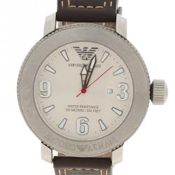 Emporio Armani Silver Stainless Steel AR-5833 Men's Wristwatch 50MM
