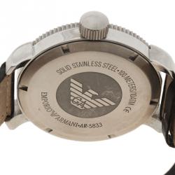 Emporio Armani Silver Stainless Steel AR-5833 Men's Wristwatch 50MM