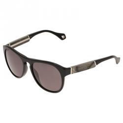 Ermenegildo Zegna Black SZ3653 Wood Panel Round Sunglasses