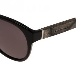 Ermenegildo Zegna Black SZ3653 Wood Panel Round Sunglasses