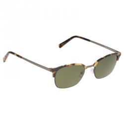 Ermenegildo Zegna Tortoise Frame EZ0047 Half Rimmed Round Sunglasses