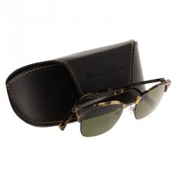 Ermenegildo Zegna Tortoise Frame EZ0047 Half Rimmed Round Sunglasses